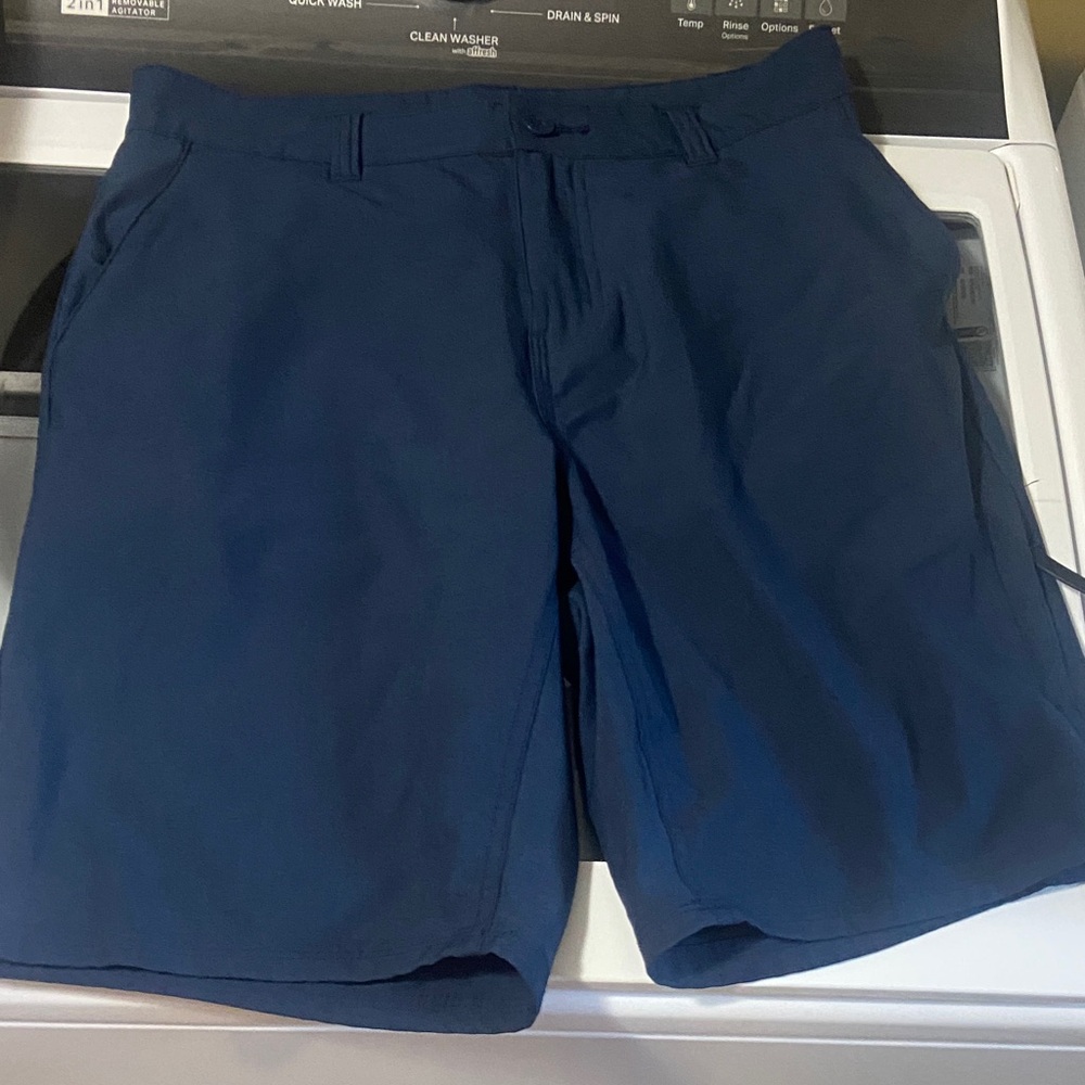 Men's Deep Blue Flat Front Shorts